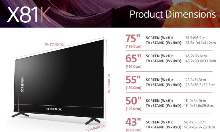 Immagine prodotto Sony KD-55X81K (55", X81K, Visualizzazione MIP, 4K, 2022)