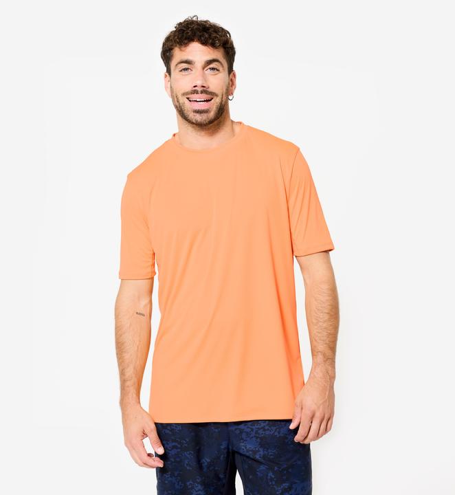 Image du produit Domyos Men's Short-Sleeved Crew Neck Breathable Fitness T-Shirt - Orange (S)