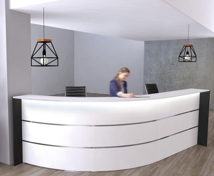Actual product image Kerkmann BARI reception counter white, anthracite 334.0 x 182.5 x 112.0 cm
