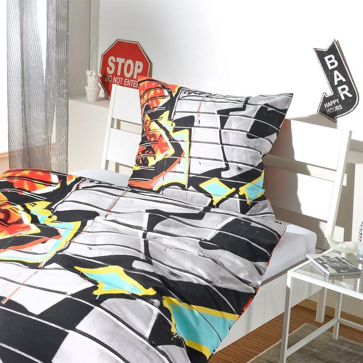 Produktbild BettwarenShop Graffiti (Bettwäsche Set, 135x200 cm + 80x80 cm)