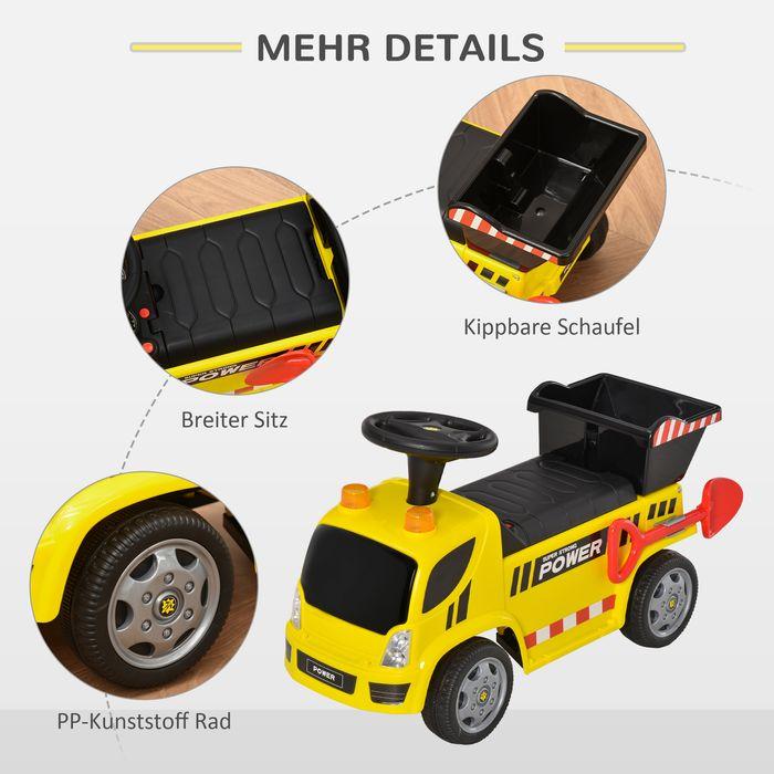 Produktbild Swisshandel24 Sitzbagger Rutscherauto mit Kippen Eimer und Schaufel für Baby 18-36 Monaten Metall PP-Kunststoff Ge