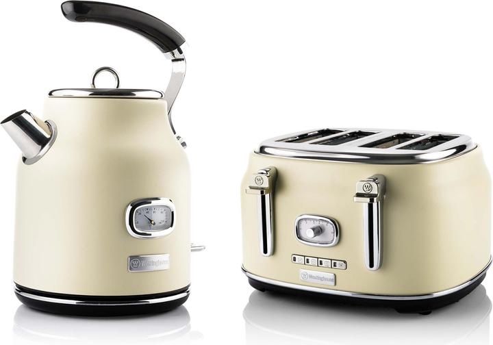 Immagine prodotto Westinghouse Set colazione retrò, tostapane a 4 scomparti + bollitore da 1,7 l (1.70 l)