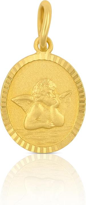 Muau Pendant angel yellow gold 750, 17x9mm (750/18K Gelbgold)