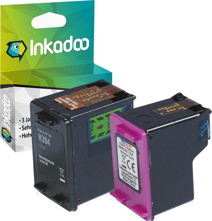 Actual product image Inkadoo Compatible ink for HP 304 ink cartridge (FC)