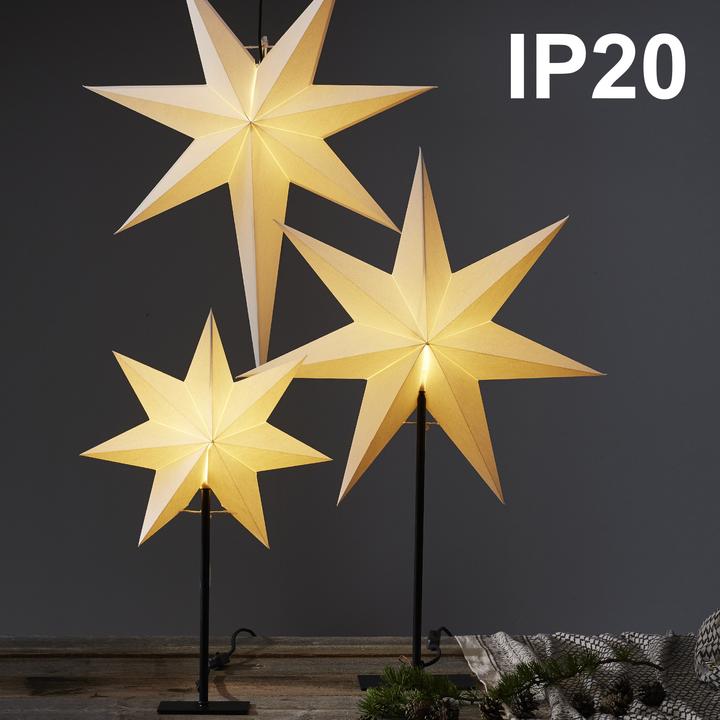 Produktbild Star Trading Papierstern on base FROZEN weiss 34x55cm 1 LED E14