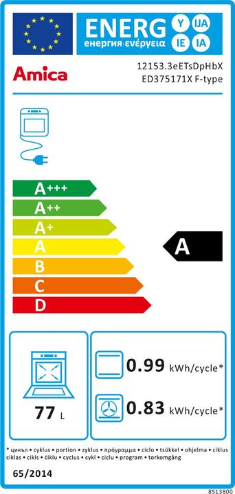 Label énergétique Amica ED375171X F-TYPE
