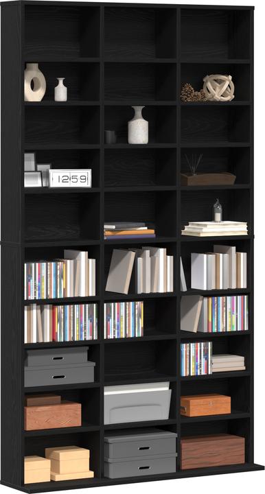 Produktbild VidaXL CD-Regal Schwarz Eiche 101x23x177,5 cm Holzwerkstoff
