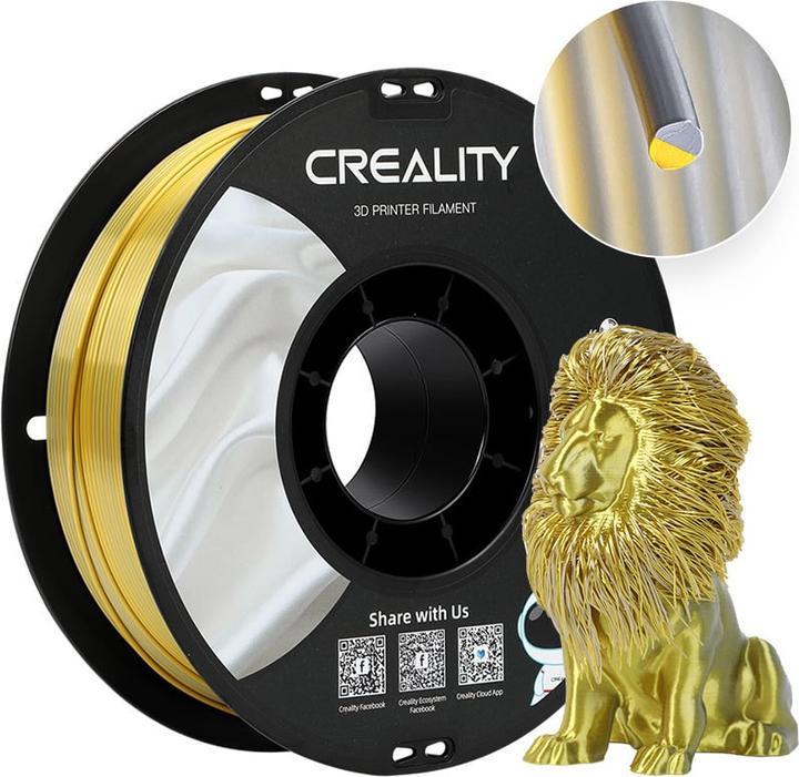 Creality Soie CR (PLA, 1.75 mm, 1000 g, Or, Argent)