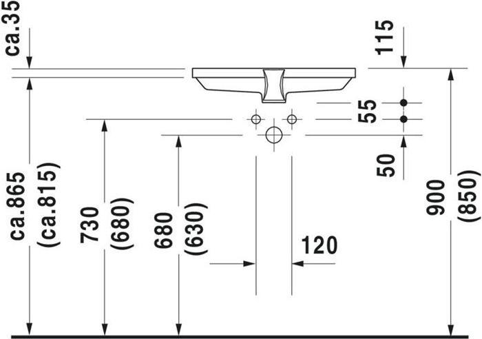 Immagine prodotto Duravit Lavabo da incasso 2ND FLOOR w ÜL o HLB 525x350mm o HL IB bianco (350 mm, 525 mm)