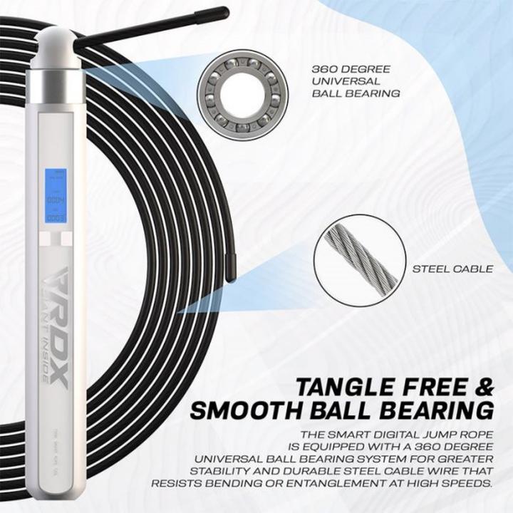 Produktbild Rdx 5P Wiederaufladbares 10.3ft Smart Digital Zähler Springseil Mit USB & App (304 cm)