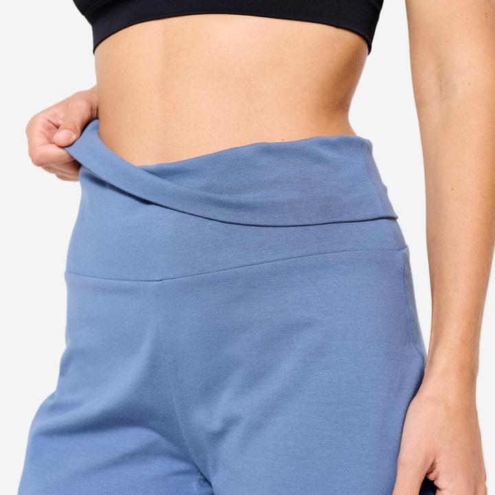 Actual product image Kimjaly Yoga Caprihose Damen hoher Bund - kometenblau (XXL)
