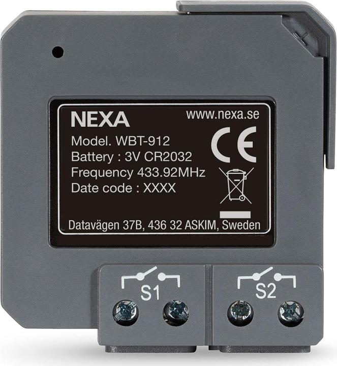 Image du produit Nexa WBT-912 émetteur de maison intelligente Wired & Wireless Wall-mounted