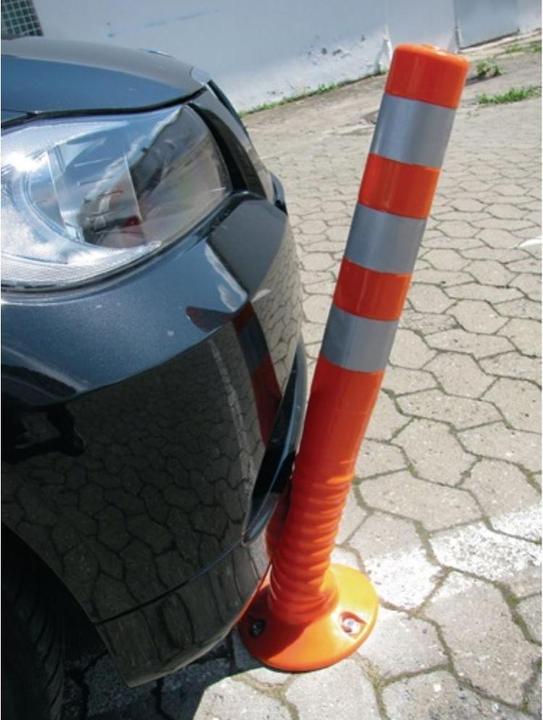 Produktbild HP Autozubehör Sperrpfosten TPU orange/weiss Ø 80 mm zum Aufschrauben m.Befestigungsmaterial Höhe über Flur 750 mm