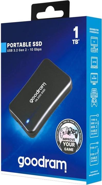Produktbild Goodram SSDPR-HL200-01T Externes Solid State Drive 1024 GB Grau (1024 GB)