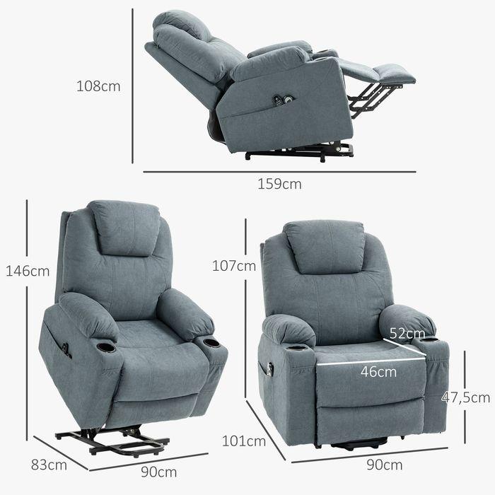 Actual product image Swisshandel24 Massage chair stand-up aid, electric, with 8 massage points, reclining function, heating function