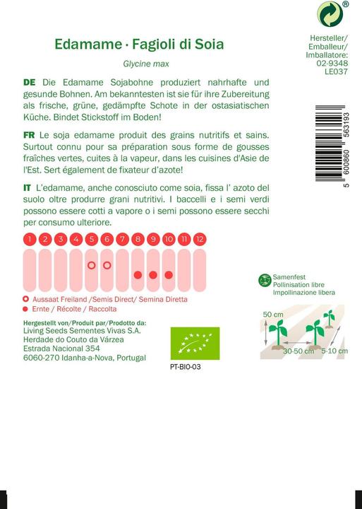 Produktbild Living Seeds Edamame (Gemüsesamen)