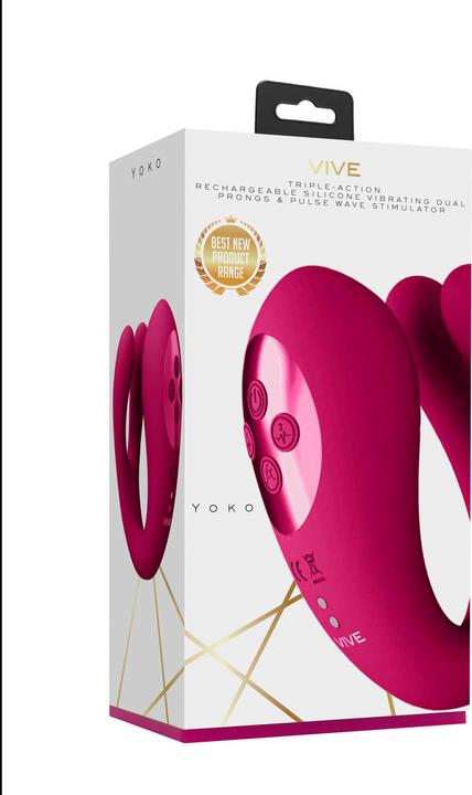 Productafbeelding Shots Yoko - Triple Action Vibrator Dubbele Pinnen met Clitorale Pulsgolf
