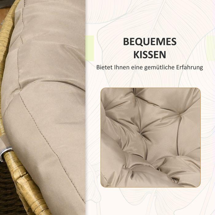 Image du produit Swisshandel24 Gartenmöbel-Set 3-tlg., Bistro-Set inkl. Couchtisch, 2 Stühle, Gartensitzgruppe mit Kissen, Gartenga (45 cm)