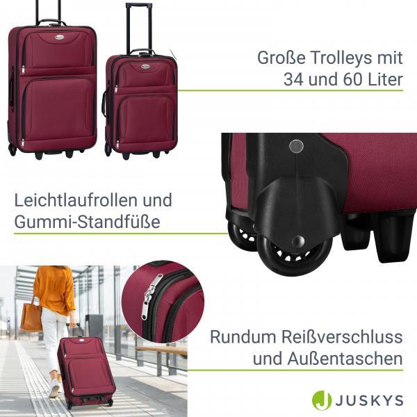 Produktbild Juskys Trolley Kofferset Athen (60 l, M (50 - 90l), L (90 - 115l))