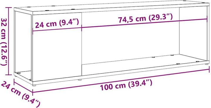 Immagine prodotto VidaXL TV Schrank Lowboard Fernsehschrank Fernsehtisch TV Möbel Artisan-Eiche (100 x 24 x 32 cm)
