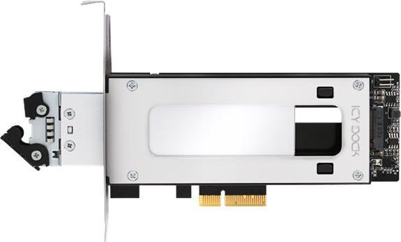 Actual product image Icy Dock MB840M2P-B - PCIe - M.2 - PCIe 3.0 - Black - Silver - Passive - 32 Gbit/s