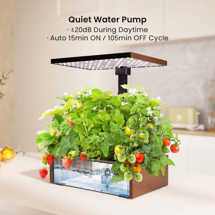 Image du produit Wiltec Système de jardinage intérieur marron Herbier Mini jardin d'intérieur LED
