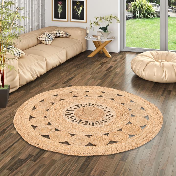 Immagine prodotto Pergamon Tappeto di juta fatto a mano Pia Round (120 x 120 cm)