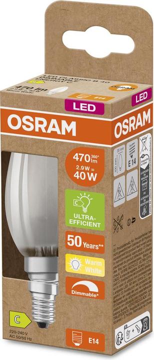 Produktbild Osram 4099854066085 LED EEK C (A - G) E14 Kerzenform 2.9 W = 40 W Warmweiss (Ø x (E14, 2.90 W, 470 lm, 1 x, C)