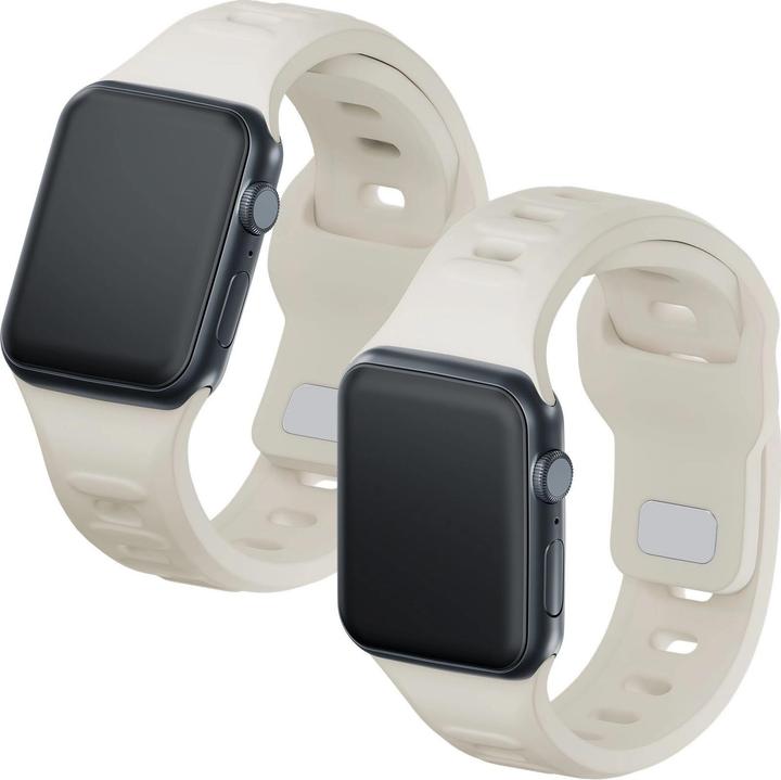 Actual product image 3MK Silicone Watch Strap beżowy/beige dla Apple Watch 38/40/41mm (Silicone, Stainless steel)