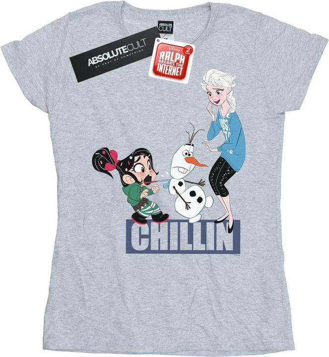 Actual product image Disney Womens/Ladies Wreck It Ralph Elsa And Vanellope Cotton T-Shirt (XL)