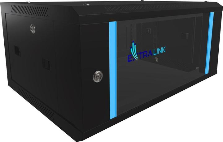 Produktbild Extralink 4U 600X450 WALL-MOUNTED RACKMOUNT CABINET BLACK Wall mounted rack (4 HE, 19 Zoll Rack)