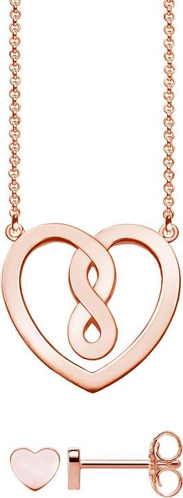 Produktbild Thomas Sabo Set Collier/Ohrstecker Herz rosèvergoldet SET0558-415-40-L42v (925 Sterling Silber, 42 cm)