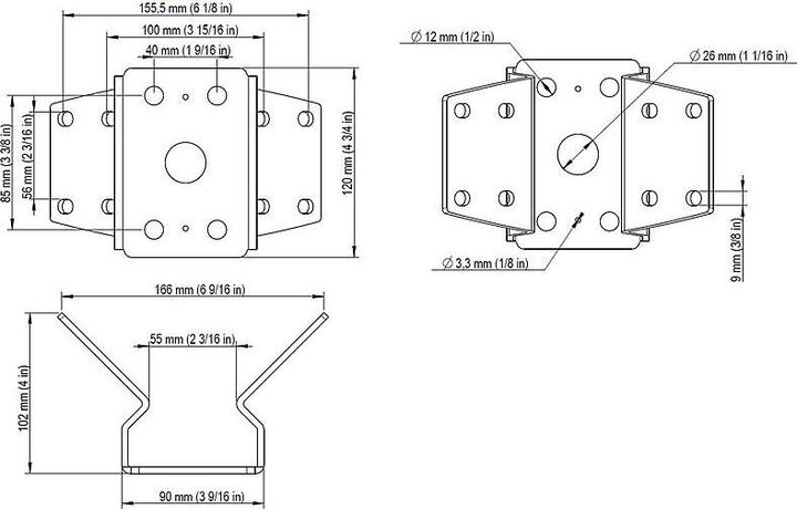 Produktbild Axis T94R01B Eckmontage Halterung (Montage-Kit)