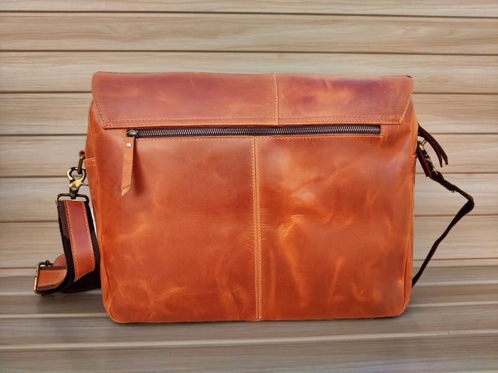 Actual product image Only-Bags.Store Genuine Leather Shoulder Bag, College Bag, Laptop Bag, Gift for Men, Office Bag, Work