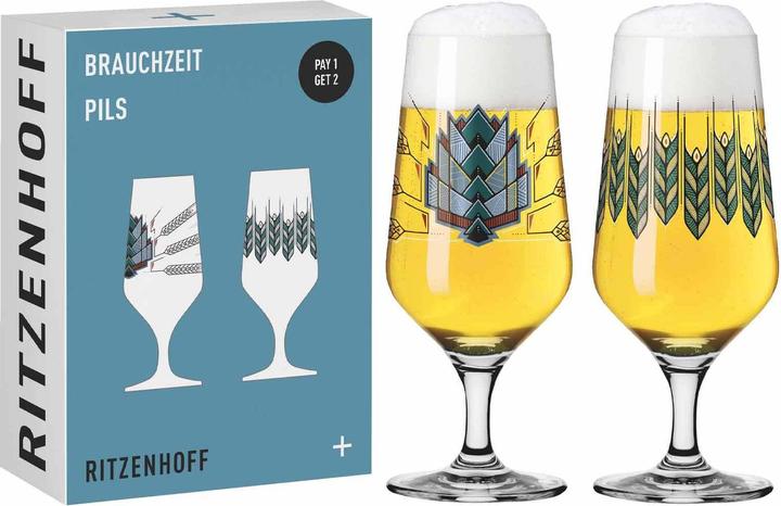 Produktbild Ritzenhoff Pilsgläser mit Motiv Brauchzeit (0.37 l, 2 x)