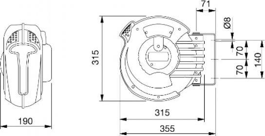 Actual product image Elmag Automatic cable retractor PROFI 230 Roll Electric (18 m, 1.50 mm²)