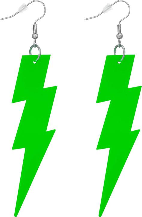 Produktbild Widmann Neon grüne 80er Jahre Blitz Ohrringe