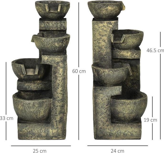 Produktbild Swisshandel24 Gartenbrunnen, einstellbare Strömung, Kunstharz, grau
