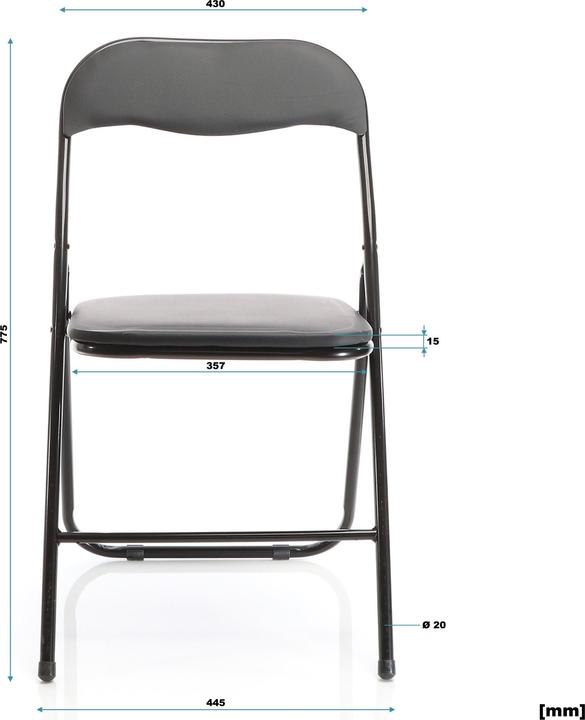 Produktbild Wiltec 4er Set Klappstuhl 46x50x81cm Schwarz klappbar Gartenstuhl 200kg Stahl