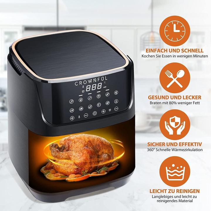 Actual product image Crownful Air fryer 6.5L