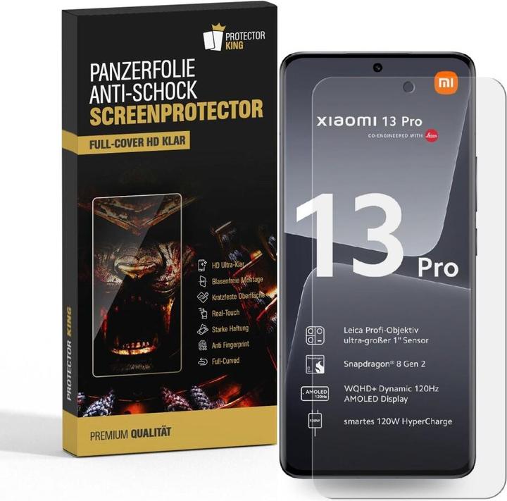Produktbild Protectorking 4x 9H Panzerglas flexibel HD Klar (4 Stück, Xiaomi 13 Pro)