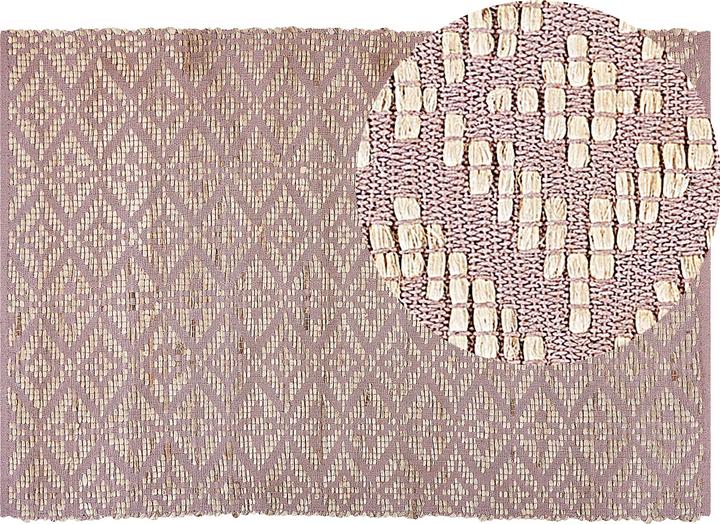 Beliani Carpet Cotton Beige/Pink 160 x 230 cm GERZE (160 x 230 cm)