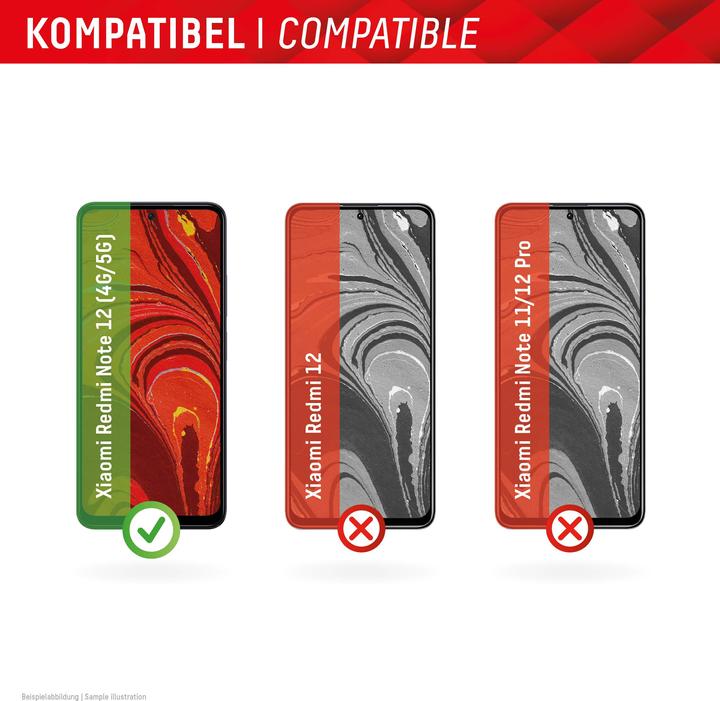 Actual product image Displex Real Glass, Full Cover Panzerglas (1 Piece, Xiaomi Redmi Note 12, Xiaomi Poco X5)