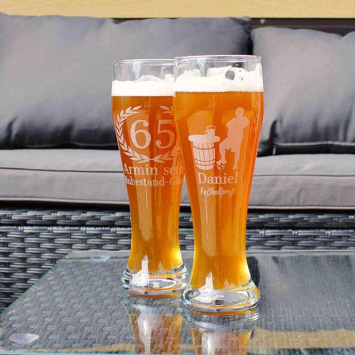 Actual product image Luxentu Weizenbierglas mit Gravur 40. Jubiläum (0.50 l, 1 x)