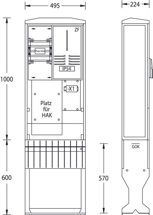 Produktbild UESA ZÃ¤hleranschlusssÃ¤ule