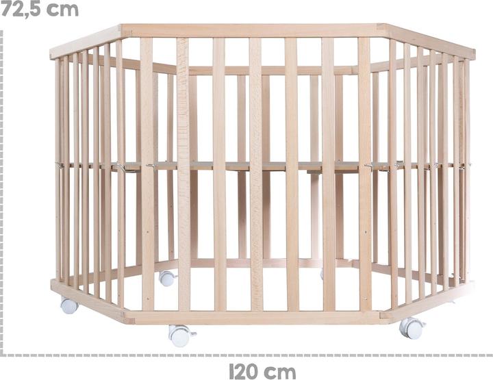 Image du produit Roba Playpen (121 cm, 106 cm, Hêtre)