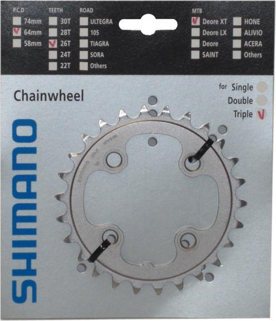 Actual product image Shimano Deore XT FC-M771 chainring 26 teeth (26)
