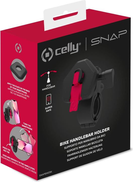 Actual product image Celly SNAPBIKE, Mobile phone/Smartphone, Passive holder, Bicycle, Scooter, Black