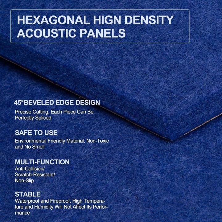 Image du produit Kuchoow Panneaux acoustiques hexagonaux autocollants