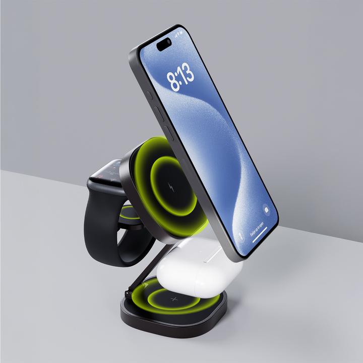 Actual product image Allity AWC-220-25WMS wireless charger 25W graphite 3in1 (25 W)